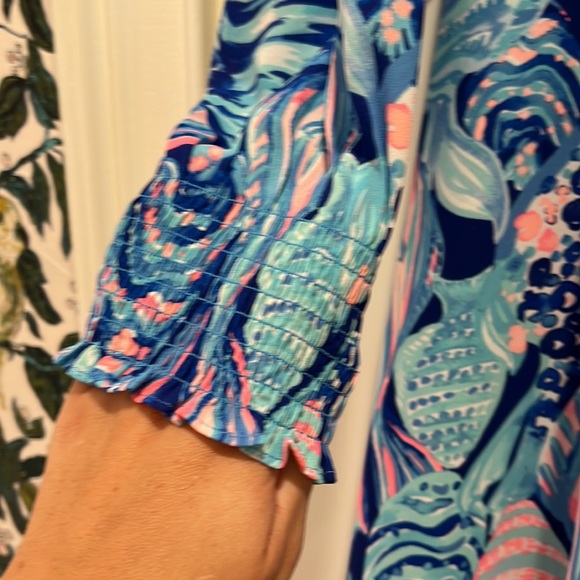 Lilly Pulitzer Brynle Dress in twilight Blue Scale Up size XL NWT - Picture 3 of 6